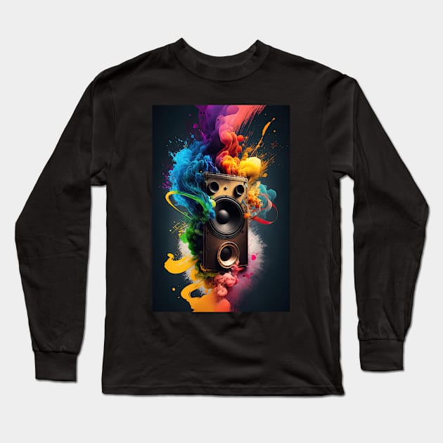 Speaker Splosion Long Sleeve T-Shirt by wumples